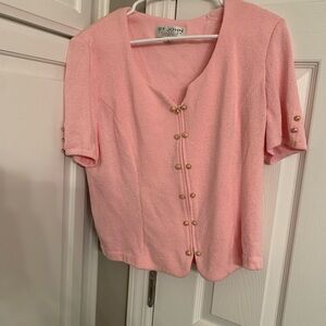 💘 St. John collection Pink cardigan y2k vintage womens size 10 valentine’s day